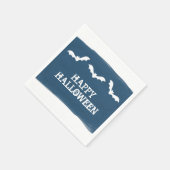 Blauwe witte Waterverf vleermuizen Halloween Servet (Hoek)