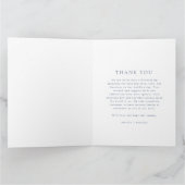 Blauwe Witte Willow Bloemen Foto Bruiloft Bedankkaart (Binnen)