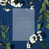 Blauwe Witte Willow Bloemen Foto Bruiloft Bedankkaart