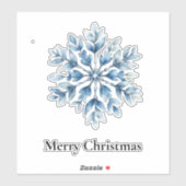 Blauwe witte wintersneeuwvlok sticker (Vel)