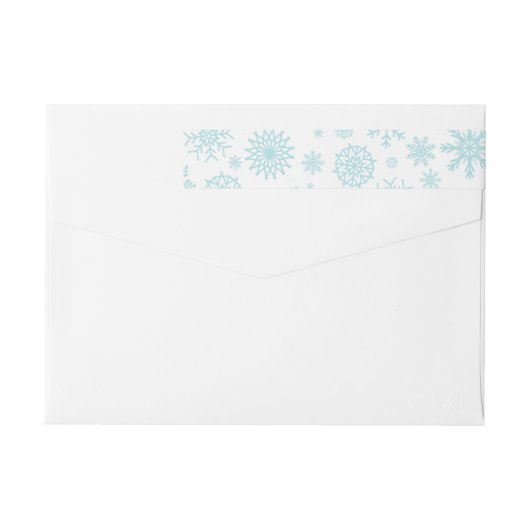 Blauwe witte wintersnowflake kerstlabels (Achterkant)