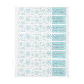 Blauwe witte wintersnowflake kerstlabels (Vel)