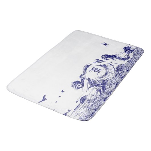 Blauwe & Witte Zeemeerminnen met Zeeen Hell Monogr Badmat (Gekanteld)