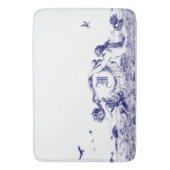 Blauwe & Witte Zeemeerminnen met Zeeen Hell Monogr Badmat (Voorkant Verticaal)