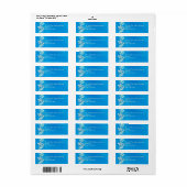 Blauwe witte zeester bubbels etiket (Full Sheet)