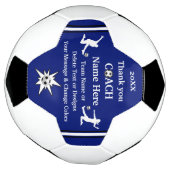 Blauwe, witte, zwarte, gepersonaliseerde Voetbal c (Gedraaid)