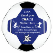 Blauwe, witte, zwarte, gepersonaliseerde Voetbal c (Voorkant)