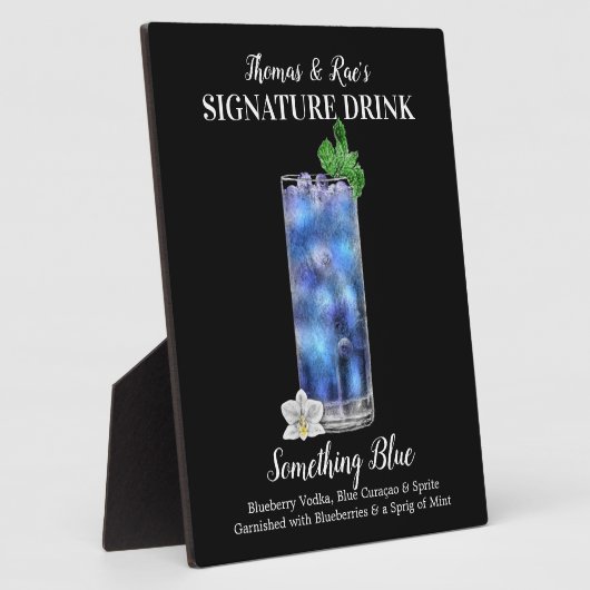 Blauwe wodka Drink ・ PERSONALIZED Signature Drink Fotoplaat (Zijkant)