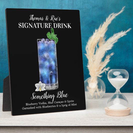 Blauwe wodka Drink ・ PERSONALIZED Signature Drink Fotoplaat (Zijkant)