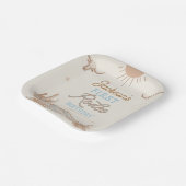 Blauwe woestijn Eerste Rodeo 1e Verjaardag Papieren Bordje (Gebogen)