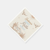 Blauwe  woestijn Eerste Rodeo 1e Verjaardag Servet (Hoek)