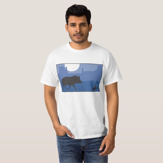 Blauwe woestijn t-shirt (Voorkant volledig)