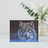Blauwe Wolf Briefkaart (Staand voorkant)