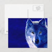 Blauwe Wolf Briefkaart (Voorkant / Achterkant)