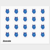Blauwe wolf - Envelope-stickers Ronde Sticker (Vel)