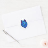 Blauwe wolf - Envelope-stickers Ronde Sticker (Envelop)