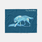 Blauwe Wolf Fleece Deken (Voorkant (Horizontaal))