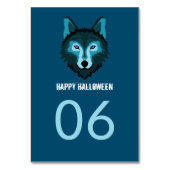 Blauwe Wolf, Halloween Party Kaart (Voorkant)
