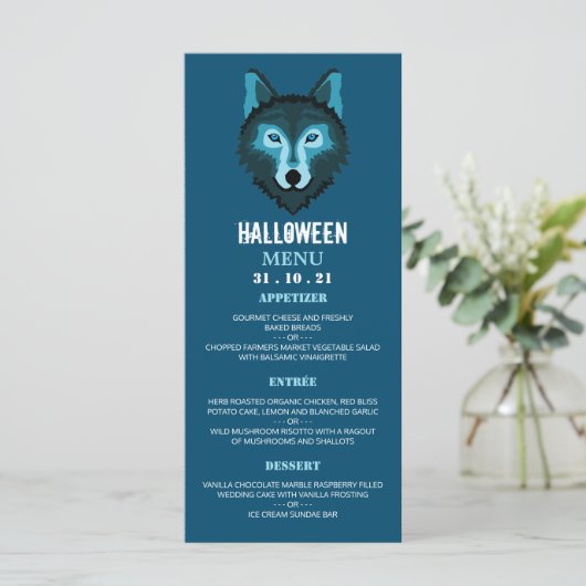 Blauwe Wolf, Halloween Party Menu (Staand voorkant)