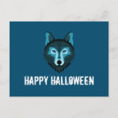 Blauwe Wolf, Halloween Party Uitnodiging Briefkaart (Voorkant)
