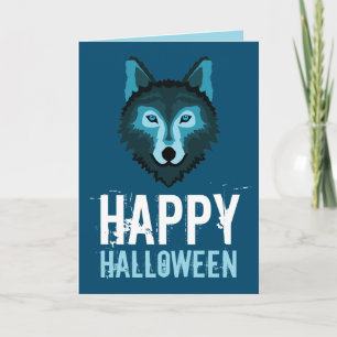 Blauwe Wolf, Happy Halloween Kaart