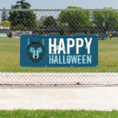 Blauwe Wolf, Happy Halloween Spandoek (Insitu)