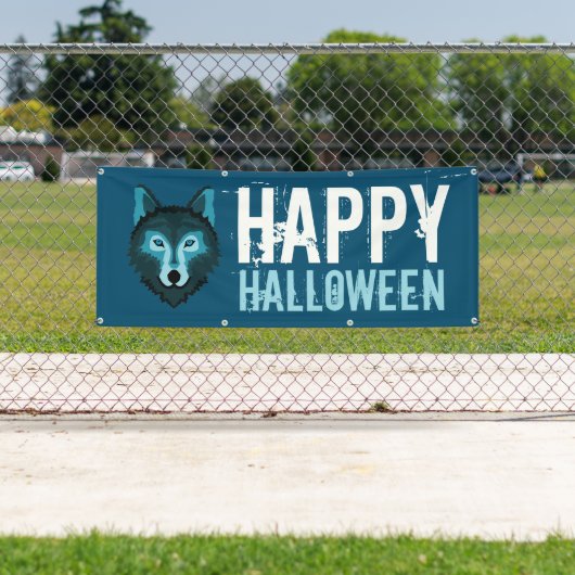 Blauwe Wolf, Happy Halloween Spandoek (Insitu)