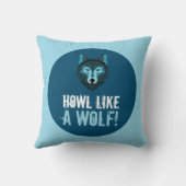 Blauwe Wolf, howl als een wolf Kussen (Achterkant)