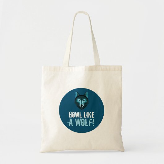 Blauwe Wolf, howl als een wolf Tote Bag (Voorkant)