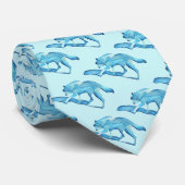 Blauwe Wolf In De Sneeuw Stropdas (Opgerold)