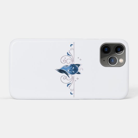 Blauwe wolf iPhone hoesje (Achterkant (horizontaal))