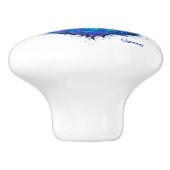 Blauwe wolf - Knob Keramische Knop (Zijkant)