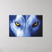 Blauwe Wolf met prachtige gloeiende glans canvas (Voorkant)