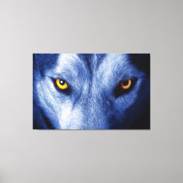 Blauwe Wolf met prachtige gloeiende glans canvas Afdruk