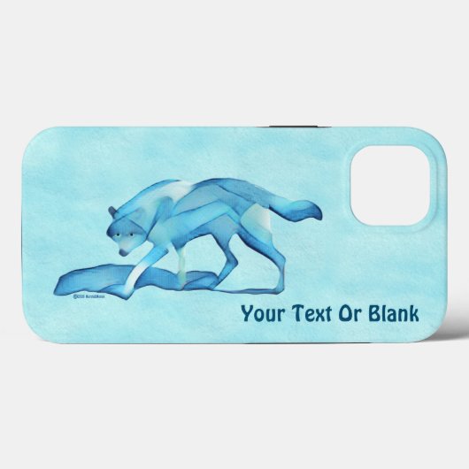 Blauwe Wolf op sneeuw Hoesje-Mate iPhone Case (Achterkant (horizontaal))