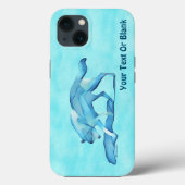 Blauwe Wolf op sneeuw Hoesje-Mate iPhone Case (Achterkant)