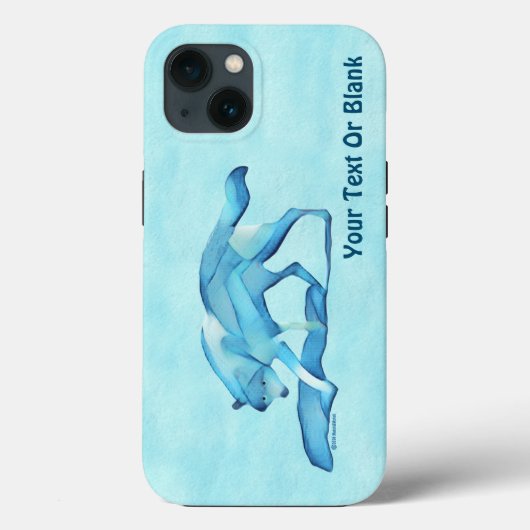 Blauwe Wolf op sneeuw Hoesje-Mate iPhone Case (Achterkant)