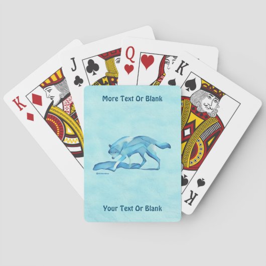 Blauwe wolf op sneeuw pokerkaarten (Achterkant)
