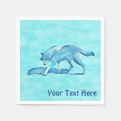 Blauwe wolf op sneeuw servet (Voorkant)