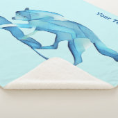 Blauwe wolf op sneeuw sherpa deken (3/4)