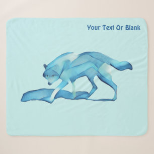 Blauwe wolf op sneeuw sherpa deken