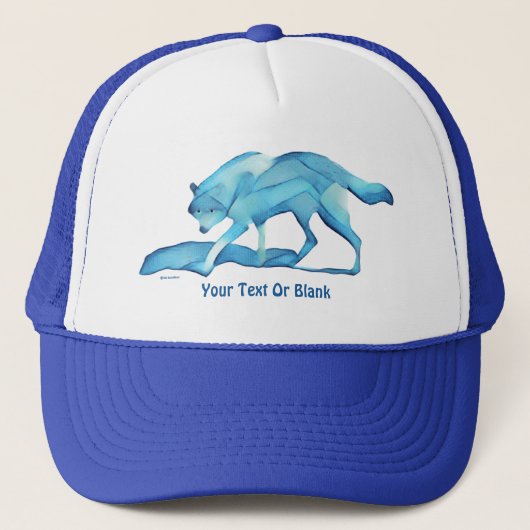 Blauwe wolf op sneeuw trucker pet (Voorkant)