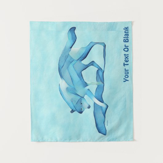 Blauwe wolf op sneeuw wandkleed (Voorkant)