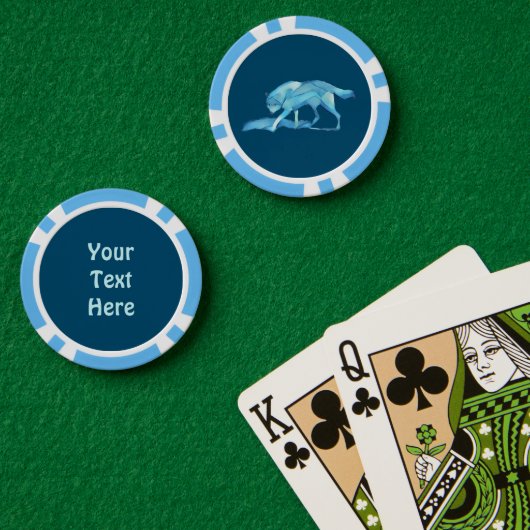 Blauwe Wolf Poker Chips (Pokertafel (Dubbel))