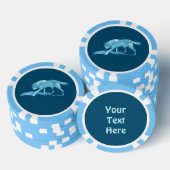Blauwe Wolf Poker Chips (Opstapeling)