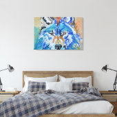 Blauwe Wolf Portret Abstract Canvas Afdruk (Insitu (Slaapkamer))
