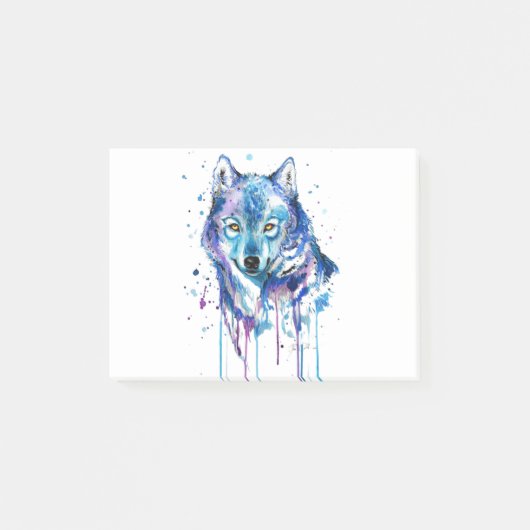 Blauwe wolf post-it® notes (Voorkant)