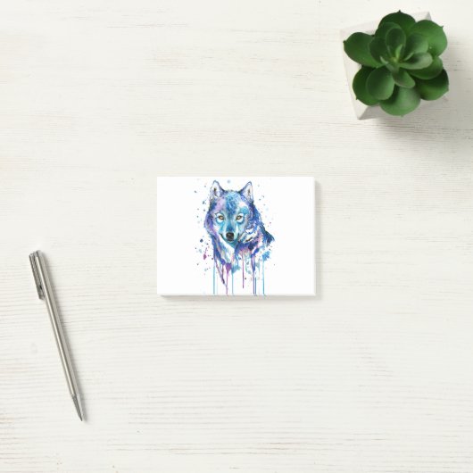Blauwe wolf post-it® notes (Kantoor)