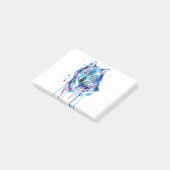 Blauwe wolf post-it® notes (Schuin)