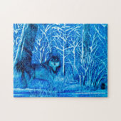 Blauwe Wolf Puzzel (Horizontaal)